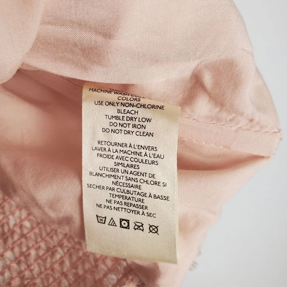 Free People Castille Textured Blush Tank Top Size Large